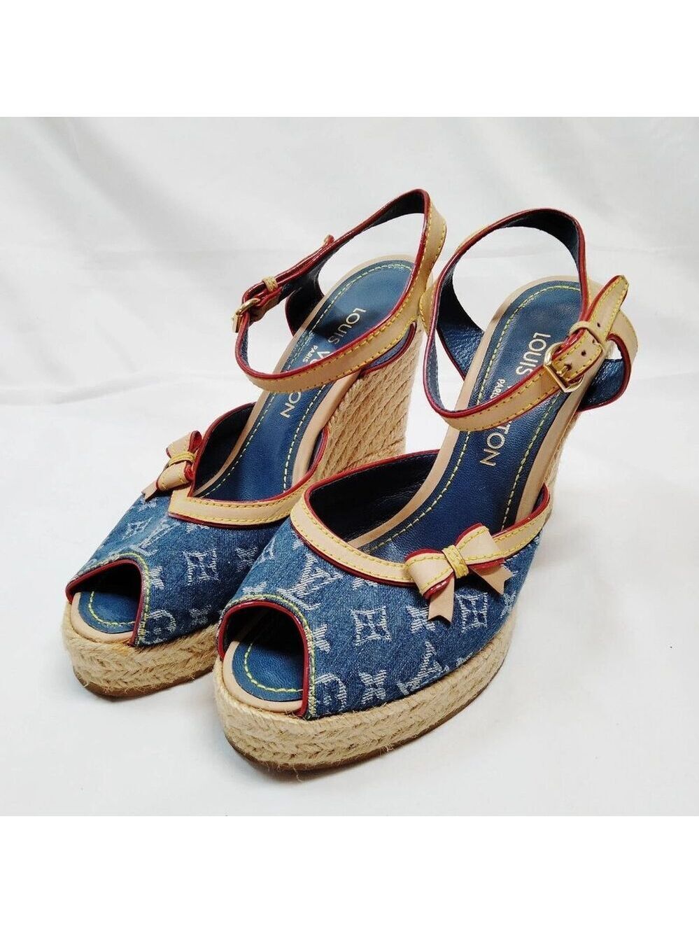 Louis Vuitton Sandals Women Blue Cotton 499-071425